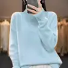 Suéter de Cuello Alto Transfronterizo Europeo y Americano para Mujer 2026 Otoño Invierno Holgado Versátil de Punto Pulóver Estilo Perezoso Capa Base Ropa Exterior para Mujer