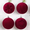Bola de Navidad de terciopelo flocado de 8 cm en colores oscuros, Adorno colgante para árbol de Navidad, Bola colgante de terciopelo en stock