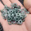 Contas redondas de pingente de água azul jadeíta, fechos de jade verde-óleo com furo grande, contas separadoras, acessórios para joias, contas artesanais