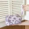Bolsa de Cosméticos Jacquard de Felpa Estilo Ins Portátil Linda y Elegante Bolsa de Cosméticos para Salir Neceser de Felpa