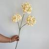 Flor Simulada de Hortensia de 3 Cabezas Salón de Bodas Techo Decoración Suave Arreglo Floral Jarrón Decorativo Exhibición de Flores Suministro Listo