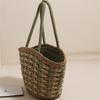Saco traquial ondulado de um ombro tecido de palha novo saco de palha de grande capacidade saco tecido de férias estilo saco de praia all-match bolsa feminina