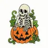 Parches bordados divertidos de Halloween de dibujos animados: diseños de fantasma, calabaza y cachorro, adecuados para ropa y accesorios