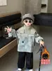 Conjunto de chaqueta acolchada de camuflaje de invierno para niños, estilo coreano, atuendo deportivo y elegante de dos piezas para niños, adecuado tanto para niños pequeños como mayores, calidad de exportación