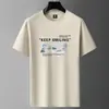 Camiseta de algodón de manga corta para hombre, verano, cuello redondo, casual, holgada, básica, moda para estudiantes jóvenes, ins, impresa, de media manga, ropa para hombre