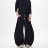 Jeans de Pierna Ancha con Cierre Cruzado y Múltiples Botones tipo Cimitarra para Hombre 2025 Nuevos Holgados con Puntada Alta de Cintura Alta Casual hasta el Suelo