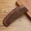 Peine de sándalo negro natural dorado para cabello liso y masaje del cuero cabelludo, peine de madera de media luna con tallado de doble cara, peine de masaje portátil