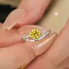 Anillo de Trayectoria Cielo Estrellado Incrustado de Moissanita Simulada Transfronterizo, Anillo de Diamante Xiaohongshu, Montura de Anillo de Lujo Ligero, Venta al por Mayor Transfronteriza