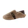 Mocasines de peluche 2026 sin cordones, cómodos zapatos sin cordones de nuevo estilo, zapatos peludos para mujeres embarazadas, zapatos sin cordones de suela suave para mujer para otoño e invierno