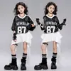 Ropa de Danza Jazz para Niñas, Ropa de Práctica Moderna y Cool de Estilo Coreano, Trajes de Ropa Moderna para Niños de Hip-Hop, Ropa Holgada de Actuación para Niñas