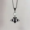 Comércio Exterior Transfronteiriço Colar com Pingente de Morcego Preto Gótico Pingente Preto Original Halloween Atacado