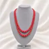 Collar de perlas de vidrio estilo cheongsam multicapa, nuevo estilo retro, cadena de clavícula, cadena de lana de doble capa, cadena de cuello de vidrio de tres capas