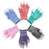 Luvas antiestáticas com revestimento de PU e design listrado, luvas finas de trabalho em nylon resistente ao desgaste, luvas de proteção para o trabalho atacado