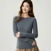 Suéter 100% caxemira pura para mulheres, nova coleção outono/inverno, cor sólida, malha canelada de fio único, gola semi-alta, pulôver de manga longa
