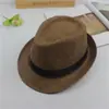 Sombrero de Caballero Transfronterizo Sombrero de Lino Estilo Británico Retro Sombrero Jazz para Joven Sombrero de Paja con Visera Casual Sombrero para Hombre