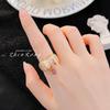 Kajia joyería antigua estilo medio antiguo vintage alta calidad temperamento completo todo diamante todo partido diamante de alto carbono circonita anillo para mujeres