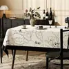 Toalha de Mesa Vintage Estilo Francês com Toque de Luxo Leve e de Alta Qualidade, Impermeável, à Prova de Óleo, Lavável, Retangular para Mesa de Centro, Melhora o Ambiente