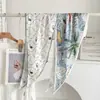 Pañuelo Triangular Fresco Floral Estilo Coreano, Bufanda Delgada de Seda de Verano para Niñas, Lazo para el Cabello, Bufanda para el Cuello, Protector de Cuello, Chal