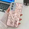 Funda de teléfono móvil IMD con orificios finos electrochapada para Samsung S24ULTRA tendencia A54 película para lente A55 patrón de plumas S24FE