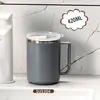 Copo de enxaguante bucal de aço inoxidável 304 com alça, anti-queda, copo de lavagem doméstico, copo para escovar os dentes, copo para beber de estudante e escritório, caneca