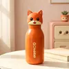 Nueva taza termo infantil de animal lindo, taza con pajita de dibujos animados de acero inoxidable 316, taza de agua de alta estética para regalo de estudiante