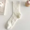 Calcetines de verano finos de malla hueca transpirables estilo JK ballet blancos largos de algodón holgados para mujer