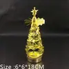 Fornecimento Direto da Fábrica de Designs de Castiçais com Padrão Vazado Atacado Estilos Dourado e Prateado Lanterna de Cobre Árvore de Natal Velas