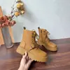 Aumento 5cm Dr. para Mujer. Botas Martens Estilo 2026 Suela Gruesa Botas Amarillas Grandes Hebilla Retro Botines con Cordones Botas de Motocicleta Casuales