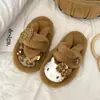 Pantuflas de Algodón Divertidas con Estampado de Leopardo para Niños, Otoño e Invierno, Calientes para Interiores, Suela Suave, Pantuflas Peludas para el Piso, Pantuflas de Casa, Modernas