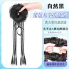 Peruca coque flor natural elástico de cabelo trança menina bigode de dragão coque fofo meio preso trança de cabelo longo trança perfurante trança