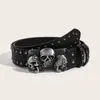 Hebilla de Cinturón Decorativa Y2K Sexy Dulce Genial Calavera Cinturón para Mujer Subcultura Oscura Calle Hip-Hop Elegante