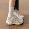Zapatillas de malla transpirable estilo papá para mujer, nueva colección primavera/otoño 2026, suela gruesa, que aumentan la altura y visualmente estilizan, zapatillas casuales de entrenamiento estilo alemán