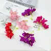 Flor Artificial Triângulo com 3 Pontas Flor de Ameixa Cordão DIY Flor Falsa de Seda Flor de Casamento Decoração de Parede Acessórios para Headwear Material