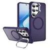 Funda para teléfono Samsung, magnética transparente mate, adecuada para S26, con soporte, cubierta protectora de teléfono estilo ins simple