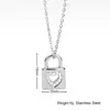 Collar Colgante Único de Acero de Titanio en Forma de Corazón, Cadena de Forma O de Circonita de Alta Gama Cadena para Clavícula Accesorio Versátil para Mujer