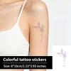 Adesivo de Tatuagem Vertical Borboleta Fantasia Estrela e Lua Borboleta Colorida em Degradê Lua Estrelas Adesivo em Inglês Antebraço Clavícula Adesivo de Tatuagem à Prova d'Água