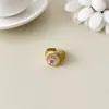 O Mesmo Estilo das Blogueiras do Instagram, Anel Robusto de Aço Inoxidável Dourado Fosco de Luxo, De Alta Qualidade e Requintado, Joia Ajustável para Venda Internacional