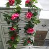 Flor de simulación de vid de rosa sala de estar tubería de aire acondicionado enrollamiento refugio flor falsa 16 vid de rosa venta al por mayor punto