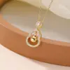 Yiluyin Collar de Calabaza de Plata de Ley S925 Colgante de Fortuna Hueco Estilo Chino Retro Nuevo Estilo Chino Cadena de Clavícula de Plata de Lujo Ligero