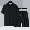 Traje Deportivo de Manga Corta de Seda Helada de Secado Rápido para Hombre Ropa Casual para Pareja al por Mayor que Absorbe la Humedad y el Sudor