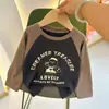 Camisa de base infantil de manga comprida quente Pequeno e médio tamanho Lã infantil Top único Primavera Outono Inverno Pulôver Roupa externa Roupas de outono Roupas infantis
