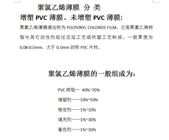 PVC膜成份