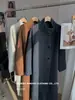 Abrigo de Lana de Doble Cara Ningpai "Dobladillo Ancho Caída Suave" Rojo Navidad 2026 Otoño/Invierno de Longitud Media Versátil Holgado