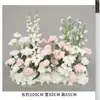 Arreglo floral de piso para boda, decoración de fila de flores rosas, flores de boda, flores artificiales, decoración de pasillo, ambientación, arte floral de escenario T