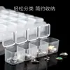 Caixa Atacado de Pedrarias para Nail Art, Caixa Transparente para Decoração de Unhas com 56 Compartimentos, Pequena Caixa Organizadora de Acessórios para Unhas