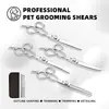 Fábrica Personalizada Pet Tesouras Profissionais para Grooming Ferramenta Especial de Limpeza e Aparo Conjunto Prata Todo Aço Dente Reto Tesouras Curvas