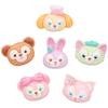 Cabeza de oso conejo de dibujos animados brillante diy resina accesorios de joyería horquilla vaso de agua hebilla de zapato material de pegatina para refrigerador al por mayor