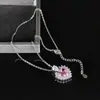 Tendência de Moda Design Colar com Pingente de Coração Rosa para Mulheres Colar Clavícula Decoração Pequena Fada X8321