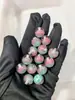 Cuentas Luminosas de Flor de Loto de 16 mm con Agujero Recto Óptico para Cadena de Teléfono DIY, Llavero, Cadena de Bolsa, Accesorios de Joyería