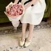 Zapatos de tacón alto de punta fina para mujer, estilo coreano de primavera y otoño, elegantes de estilo francés, estilo hada, suela gruesa, Mary Janes de cuero